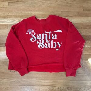 Santa Baby Cropped Sweatshirt Women’s Size Large